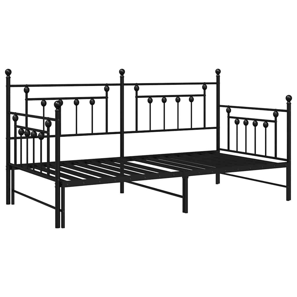 vidaXL Σκελετός κρεβατιού ημέρας Μαύρο 100 x 190 cm Ατσάλι