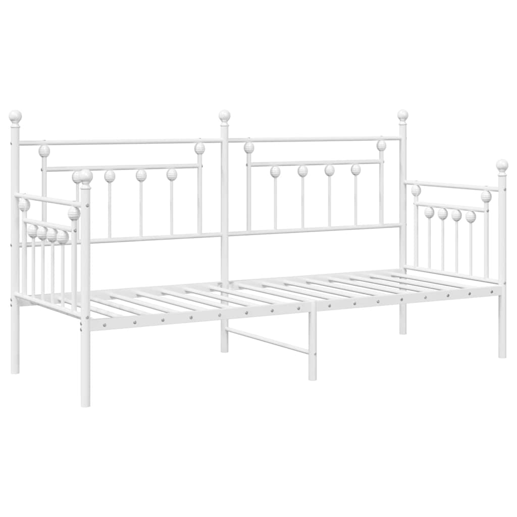 vidaXL Σκελετός κρεβατιού ημέρας Λευκό 75 x 190 cm Ατσάλι