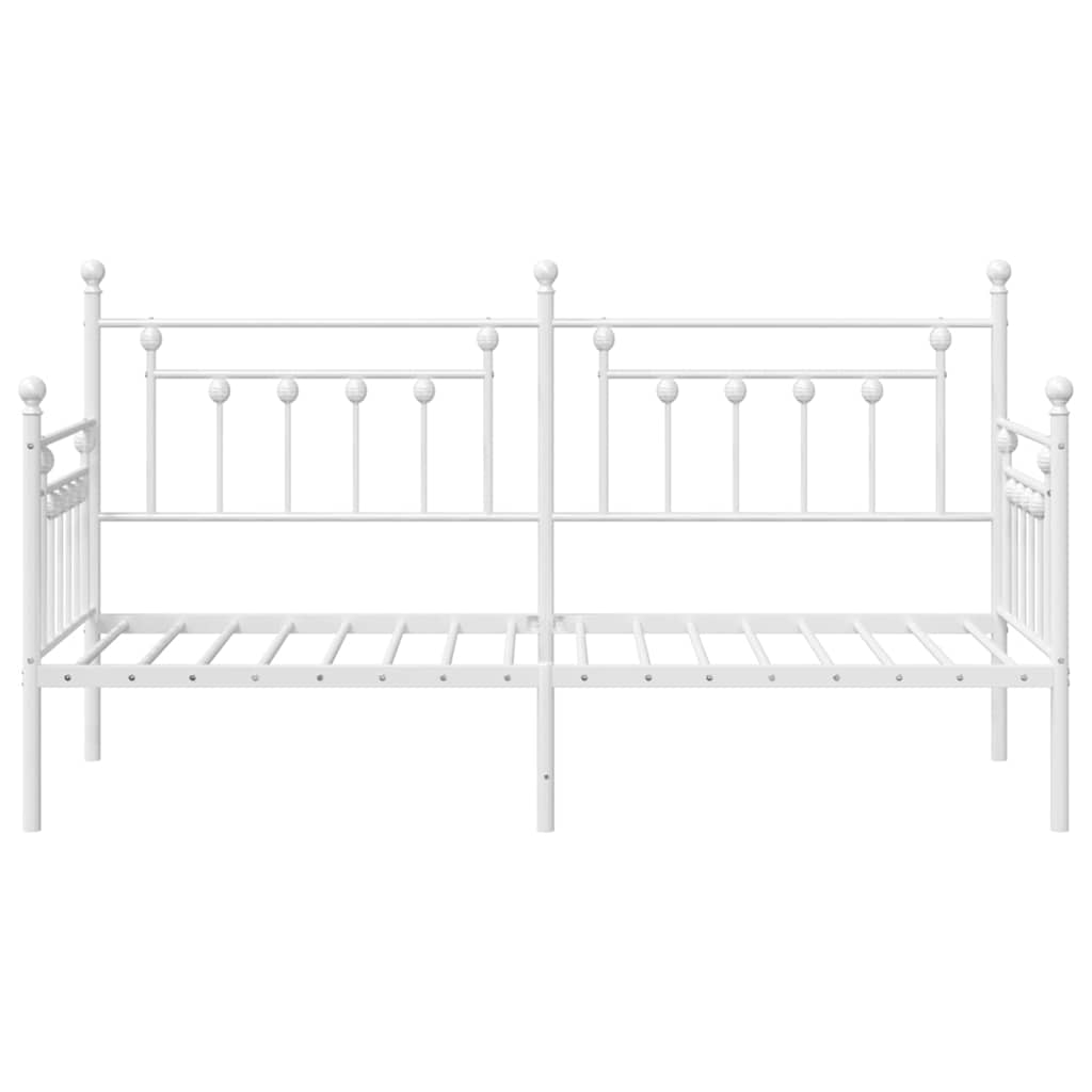 vidaXL Σκελετός κρεβατιού ημέρας Λευκό 75 x 190 cm Ατσάλι