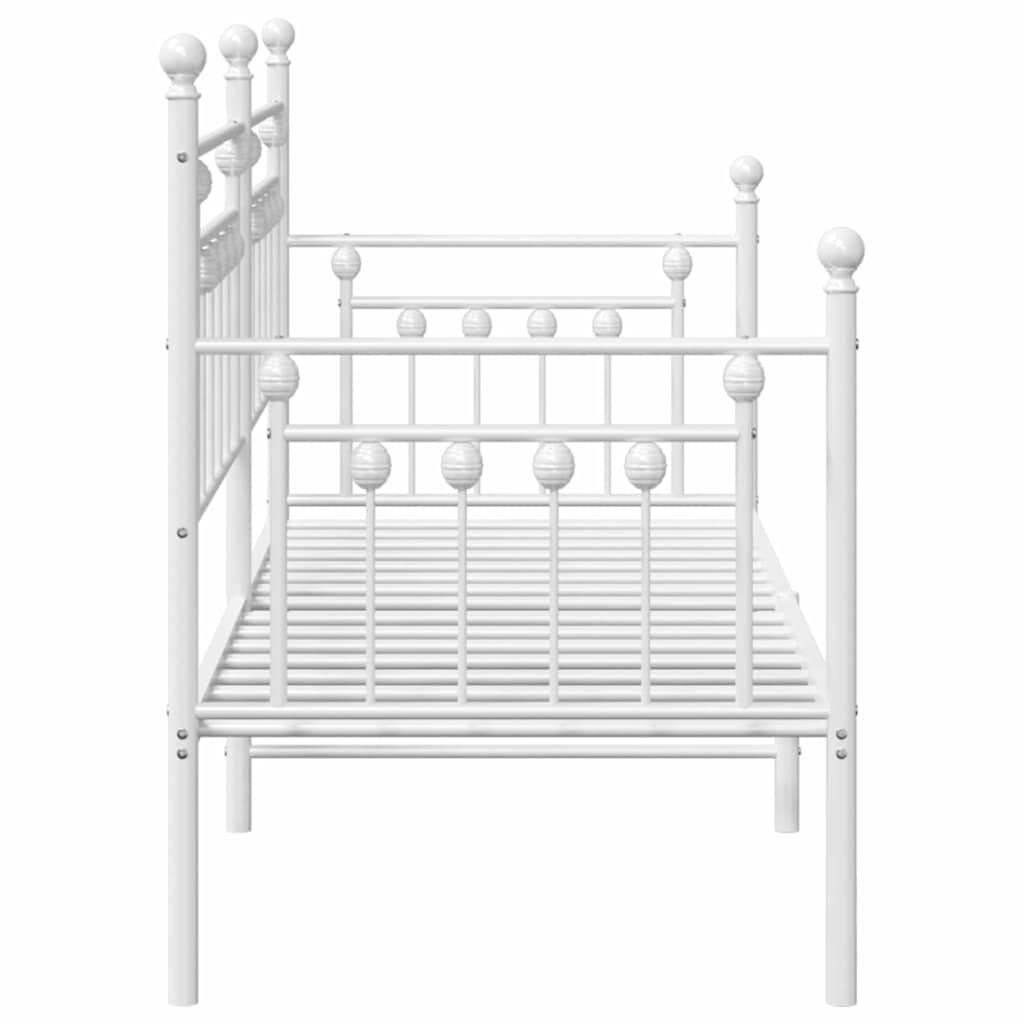 vidaXL Σκελετός κρεβατιού ημέρας Λευκό 75 x 190 cm Ατσάλι