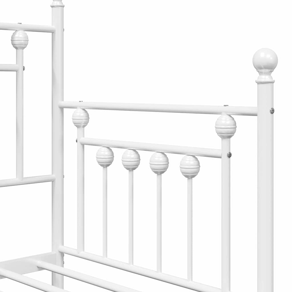 vidaXL Σκελετός κρεβατιού ημέρας Λευκό 80 x 200 cm Ατσάλι