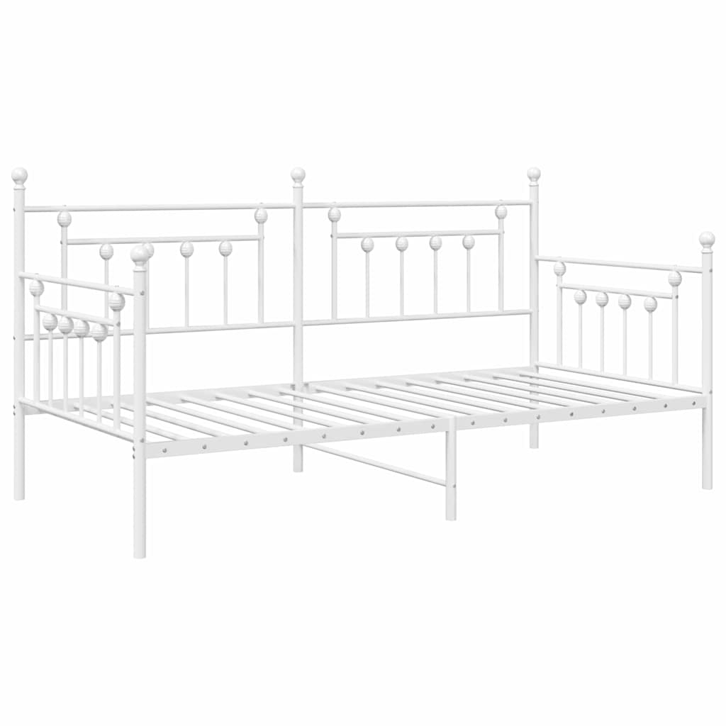 vidaXL Σκελετός κρεβατιού ημέρας Λευκό 100 x 190 cm Ατσάλι