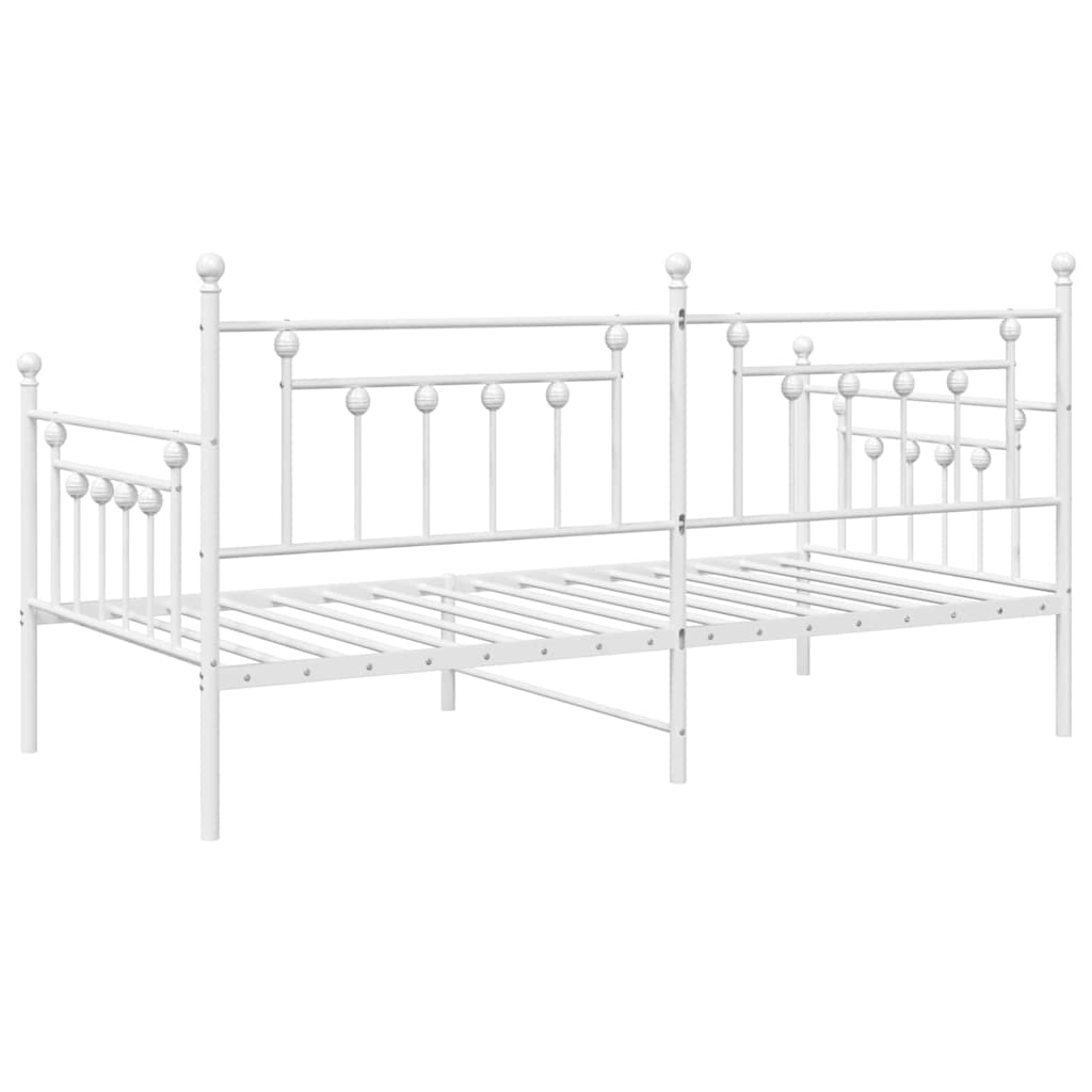 vidaXL Σκελετός κρεβατιού ημέρας Λευκό 100 x 190 cm Ατσάλι