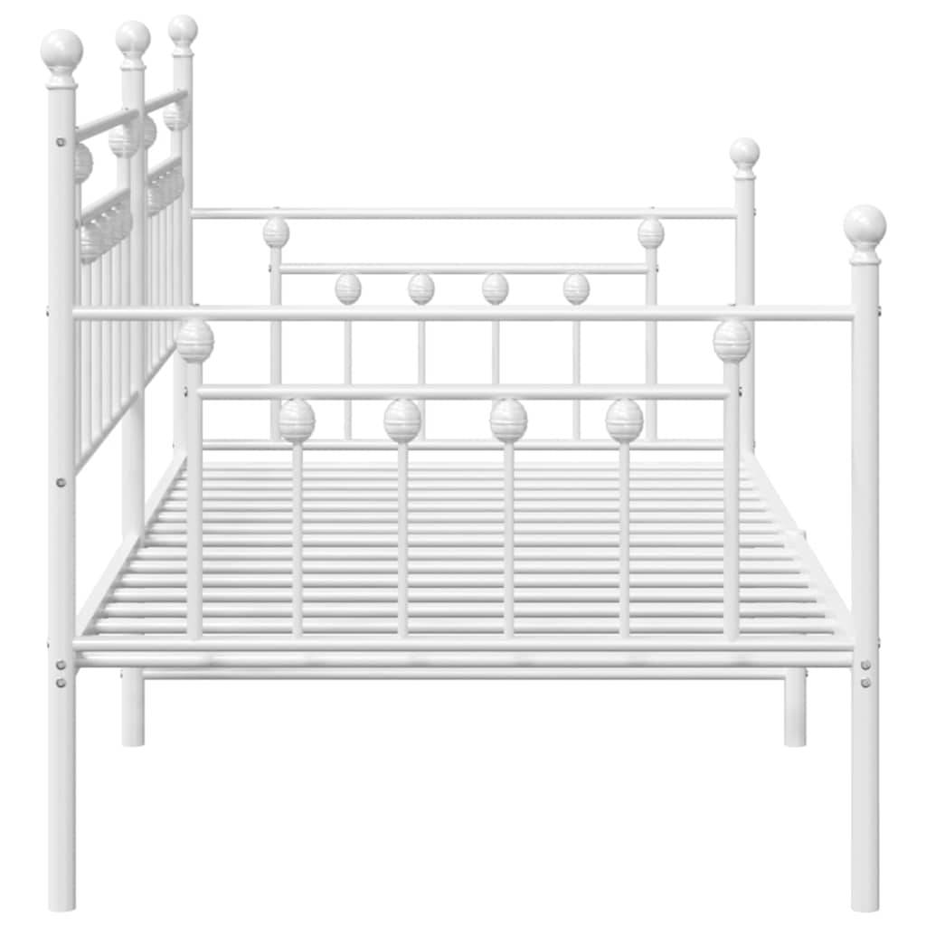 vidaXL Σκελετός κρεβατιού ημέρας Λευκό 100 x 190 cm Ατσάλι