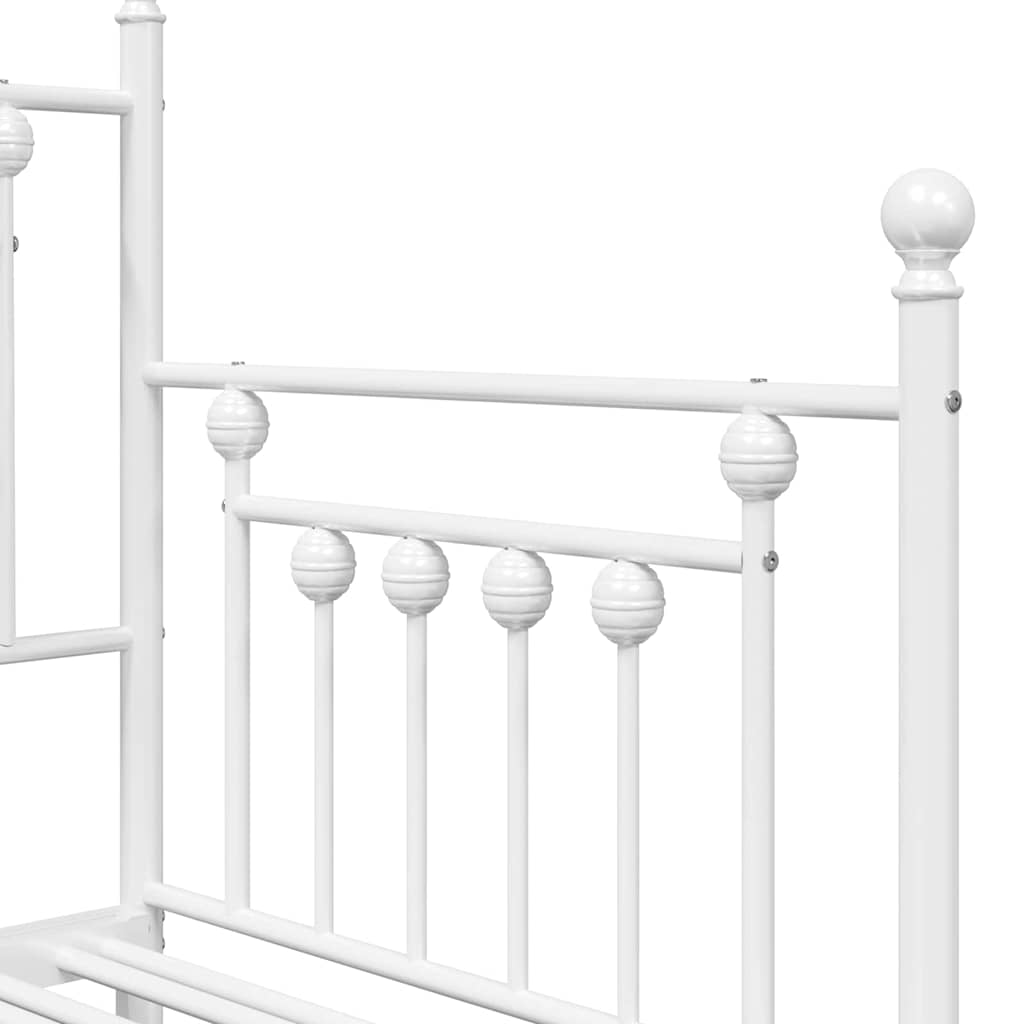 vidaXL Σκελετός κρεβατιού ημέρας Λευκό 75 x 190 cm Ατσάλι