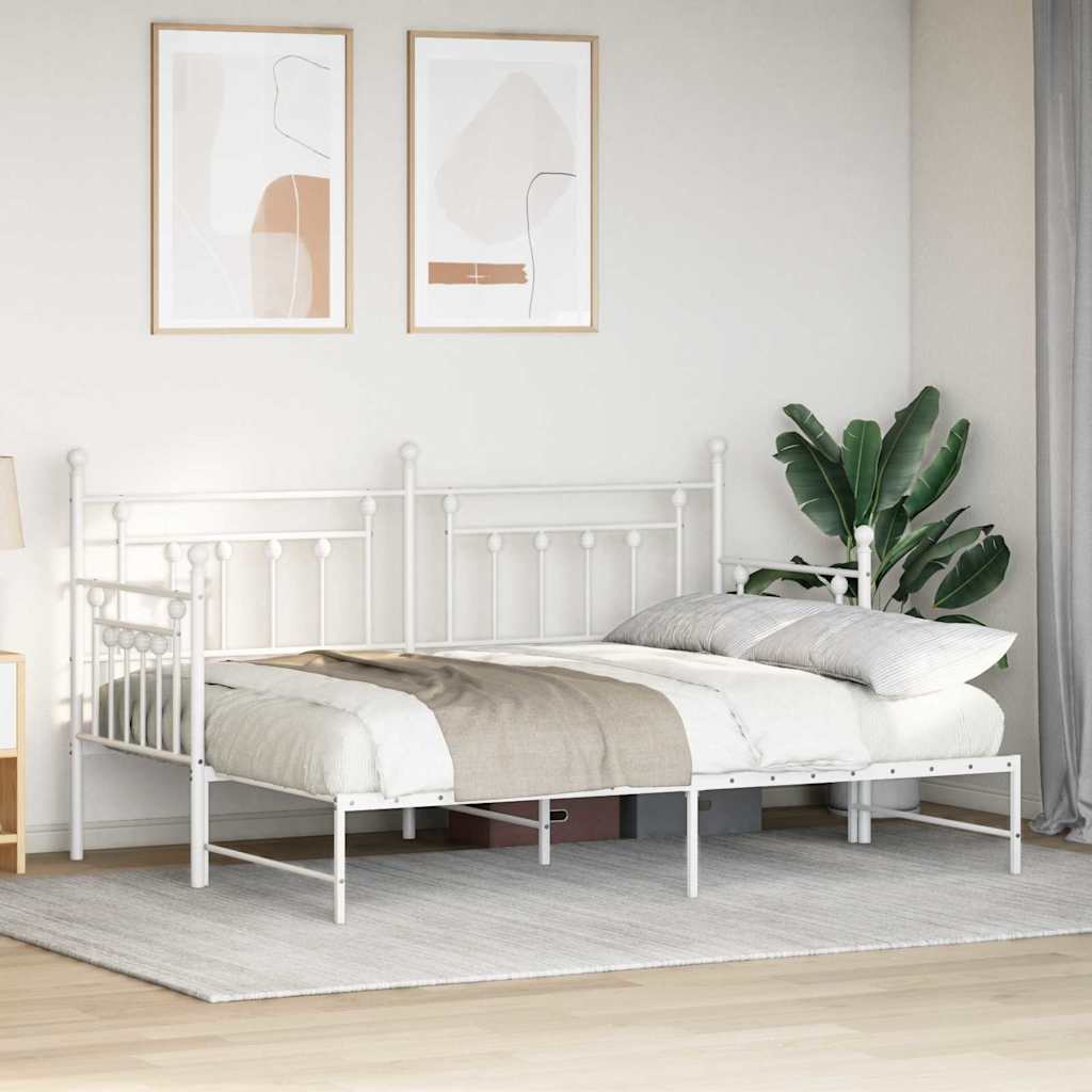 vidaXL Σκελετός κρεβατιού ημέρας Λευκό 75 x 190 cm Ατσάλι