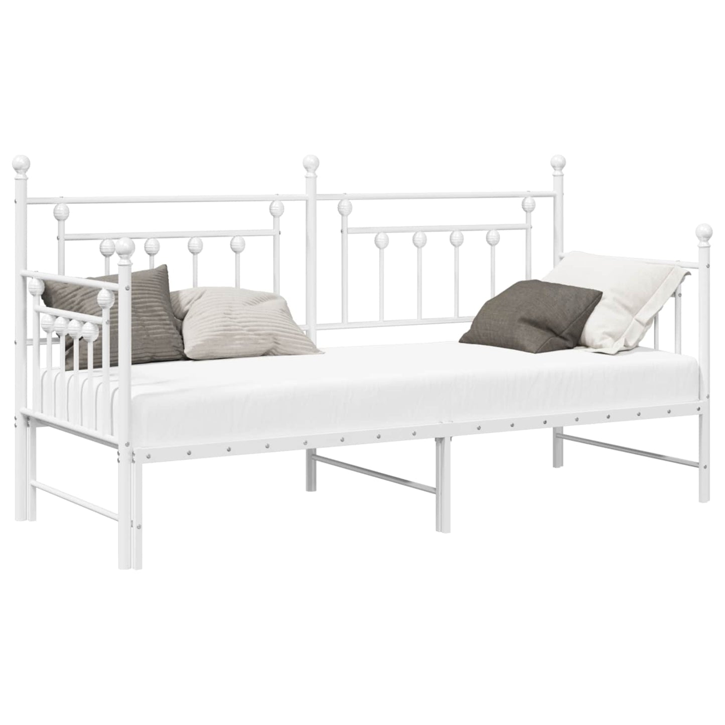 vidaXL Σκελετός κρεβατιού ημέρας Λευκό 75 x 190 cm Ατσάλι