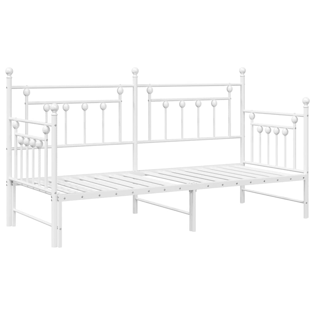 vidaXL Σκελετός κρεβατιού ημέρας Λευκό 75 x 190 cm Ατσάλι