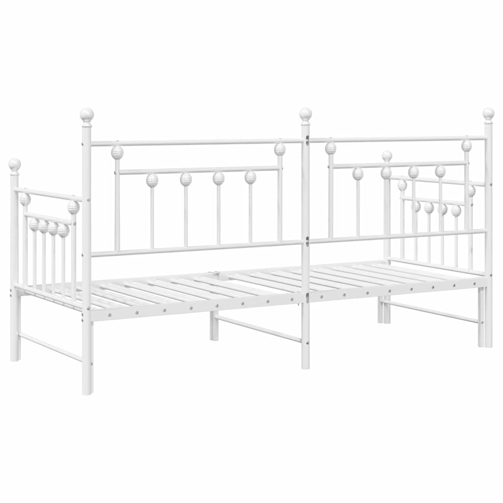 vidaXL Σκελετός κρεβατιού ημέρας Λευκό 75 x 190 cm Ατσάλι