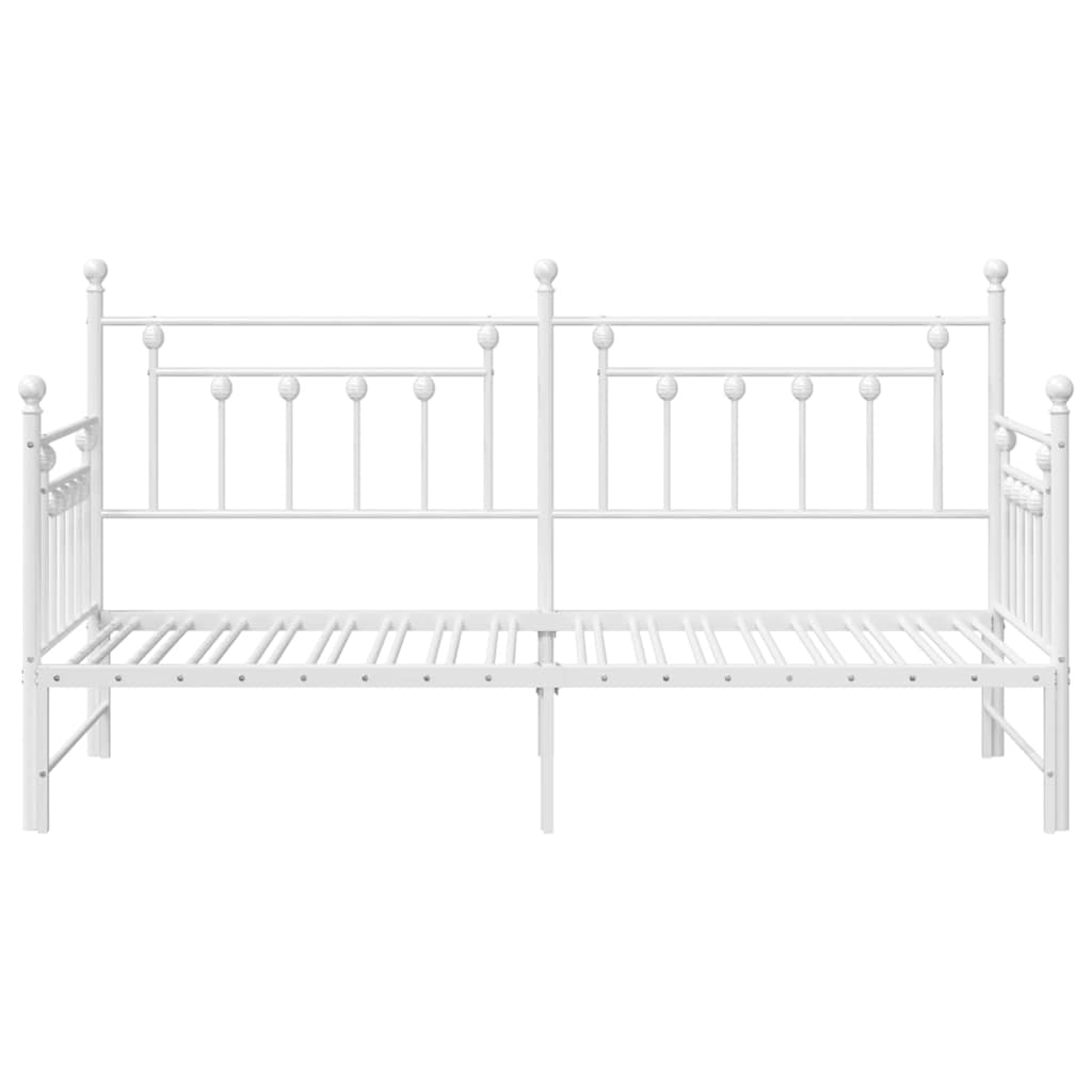 vidaXL Σκελετός κρεβατιού ημέρας Λευκό 75 x 190 cm Ατσάλι