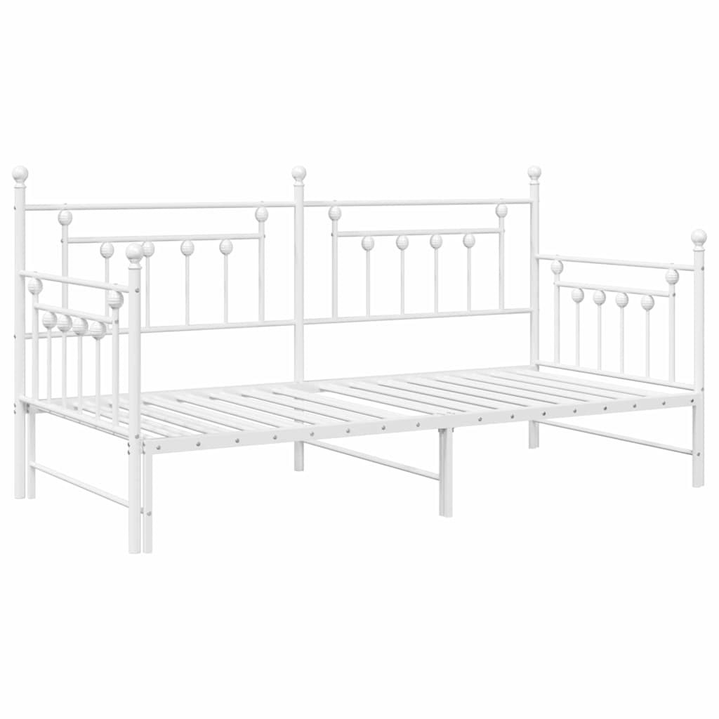 vidaXL Σκελετός κρεβατιού ημέρας Λευκό 90 x 200 cm Ατσάλι