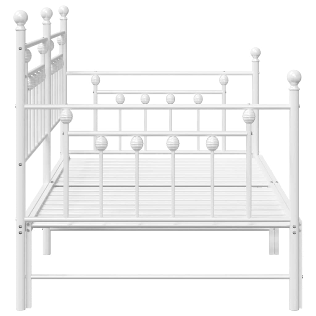 vidaXL Σκελετός κρεβατιού ημέρας Λευκό 100 x 190 cm Ατσάλι