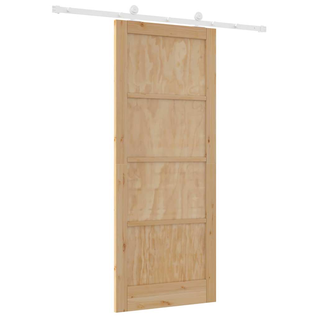 vidaXL Σετ Συρόμενης Πόρτας Φυσικό και λευκό 86 x 211 cm