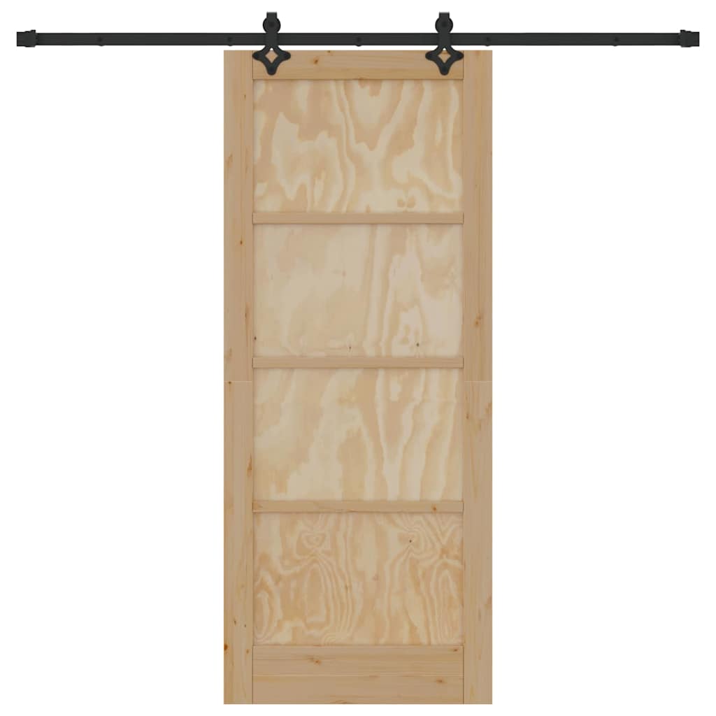 vidaXL Σετ Συρόμενης Πόρτας Άλλο ORKDAL Φυσικό και μαύρο 83 x 202 εκ.