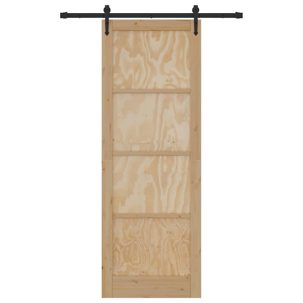 vidaXL Συρόμενη Πόρτα με Σετ Υλικών 'ORKDAL' από Ακατέργαστο Ξύλο Πεύκου