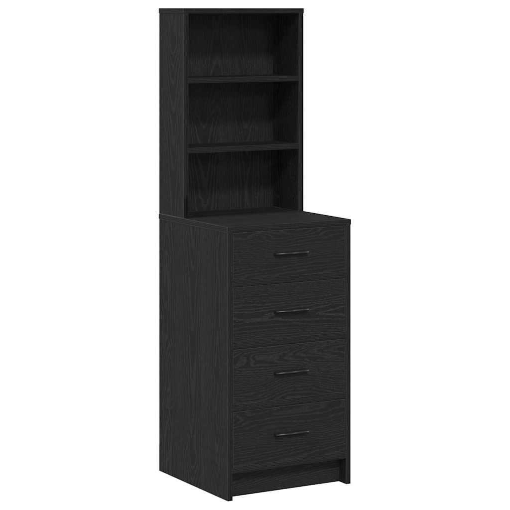 vidaXL Highboard Μαύρη δρυς 40 x 41 x 135 εκ. Επεξεργασμένο ξύλο