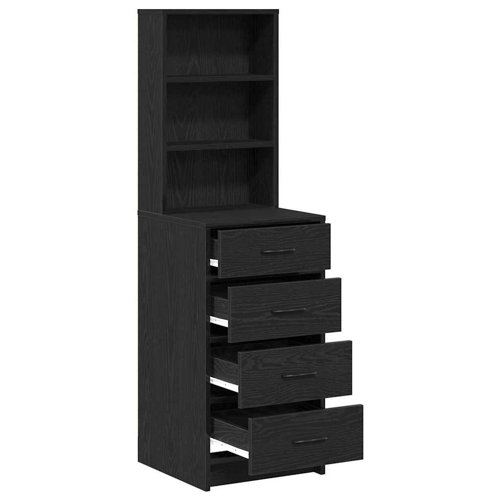 vidaXL Highboard Μαύρη δρυς 40 x 41 x 135 εκ. Επεξεργασμένο ξύλο