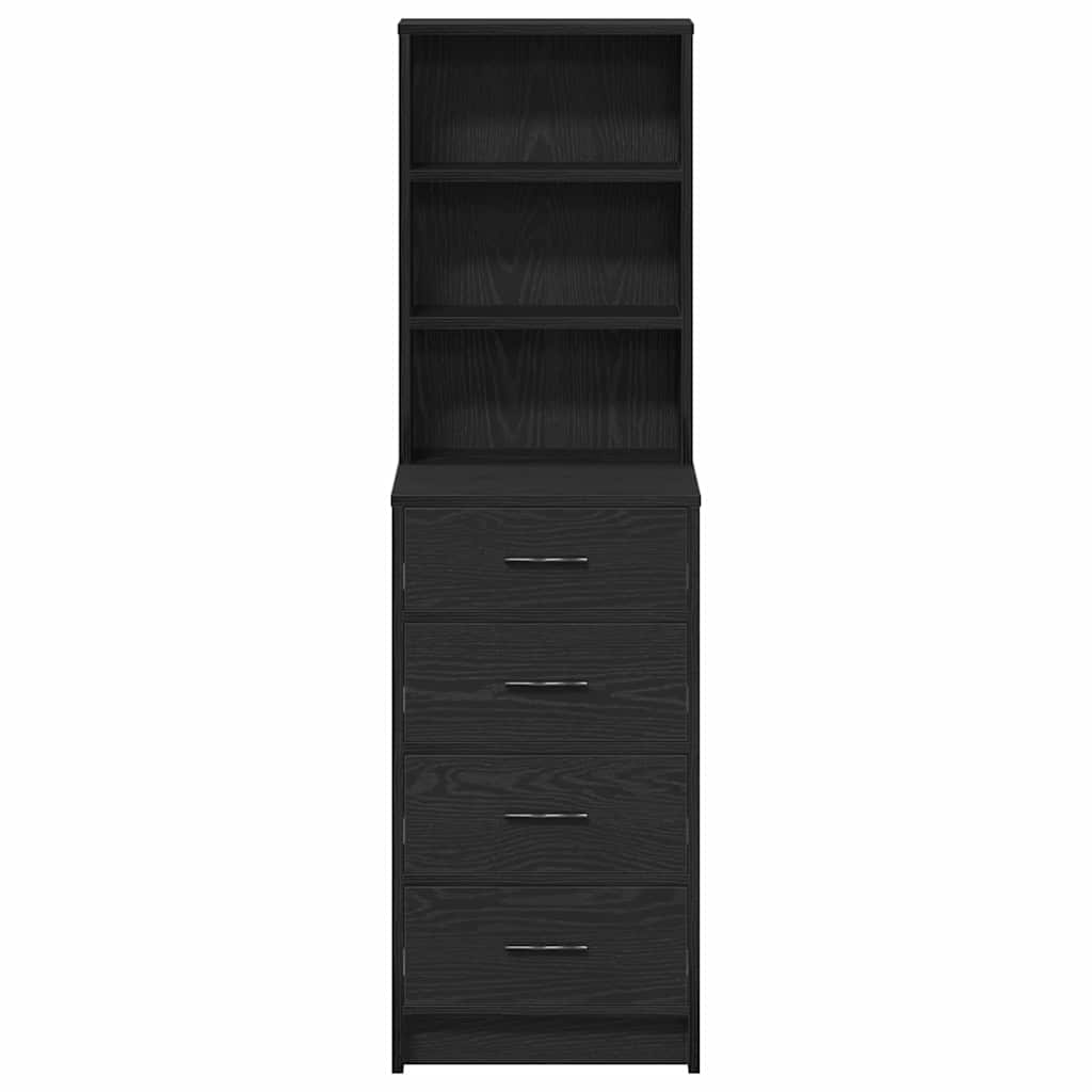 vidaXL Highboard Μαύρη δρυς 40 x 41 x 135 εκ. Επεξεργασμένο ξύλο