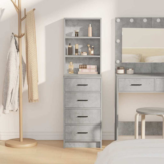 vidaXL Highboard με συρτάρι Γκρι σκυροδέματος 40 x 41 x 135 εκ.