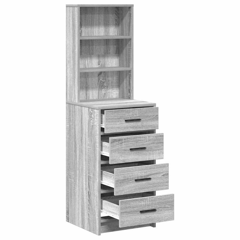 vidaXL Highboard Γκρι sonoma 40 x 41 x 135 εκ. Επεξεργασμένο ξύλο