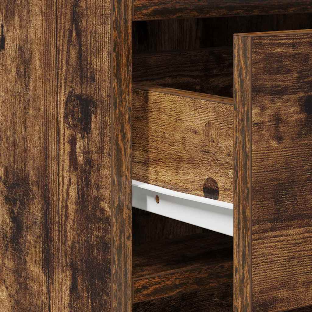 vidaXL Πλαϊνό γραφείο με συρτάρι Καπνιστό Δρύς 40 x 40.5 x 75 εκ