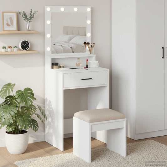 vidaXL Τραπέζι περιποίησης Λευκό 50 x 41 x 135 εκ Επεξεργασμένο Ξύλο
