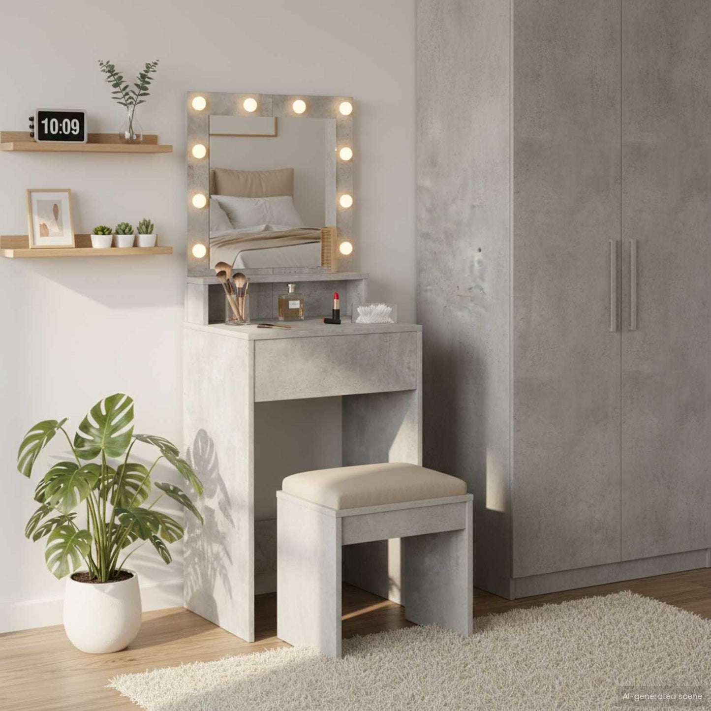 vidaXL Τραπέζι περιποίησης Σκυρόδεμα Γκρι 50 x 41 x 135 εκ