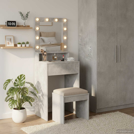 vidaXL Τραπέζι περιποίησης Σκυρόδεμα Γκρι 50 x 41 x 135 εκ