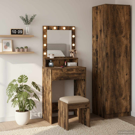 vidaXL Τραπέζι περιποίησης Καπνιστό Δρύς 50 x 41 x 135 εκ