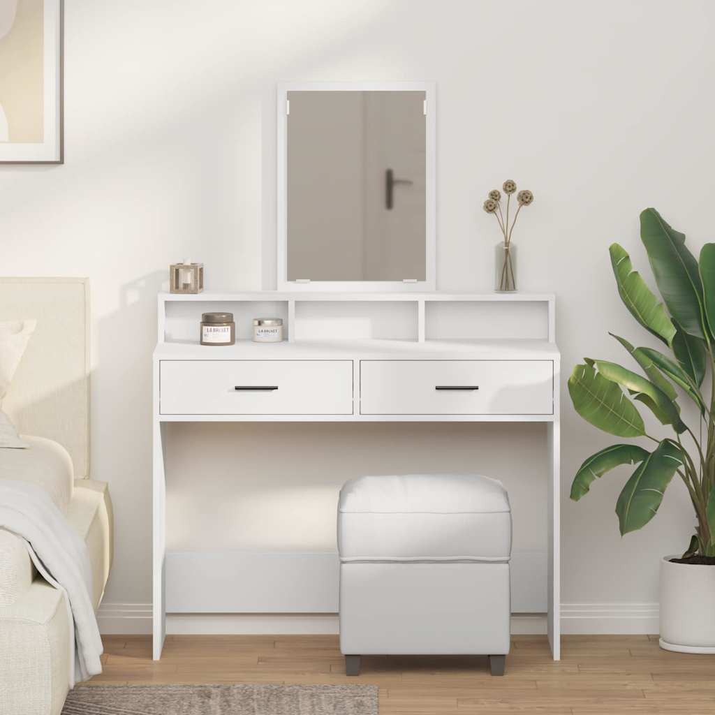 vidaXL Τραπέζι περιποίησης Λευκό 100 x 41 x 140 εκ. Επεξεργασμένο Ξύλο