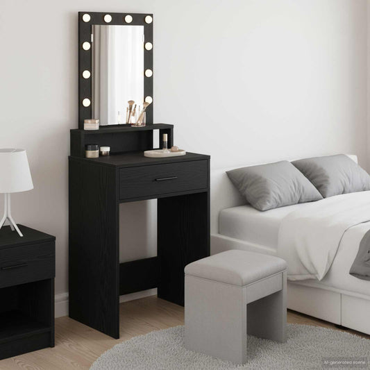 vidaXL Τραπέζι περιποίησης Μαύρο 50 x 41 x 140 εκ. Επεξεργασμένο Ξύλο