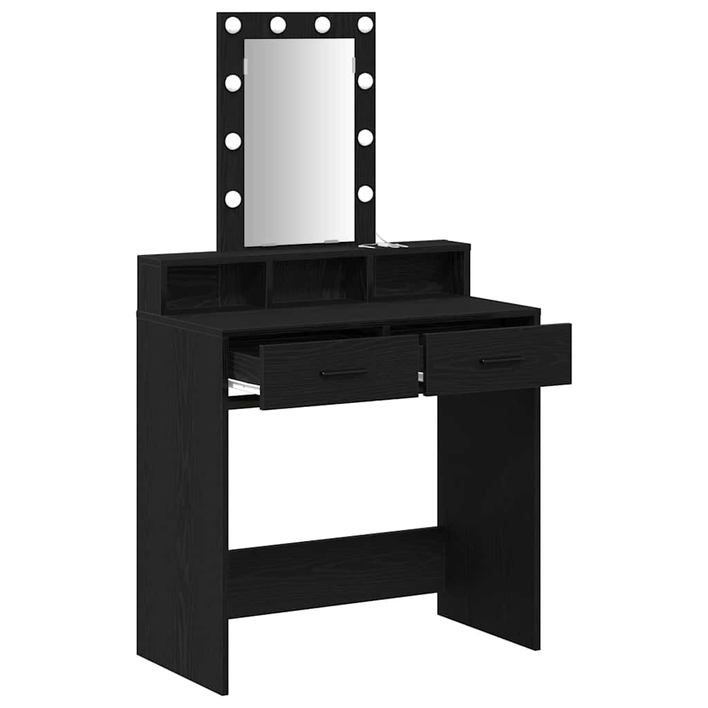 vidaXL Τραπέζι περιποίησης Μαύρο 79 x 41 x 140 εκ. Επεξεργασμένο Ξύλο