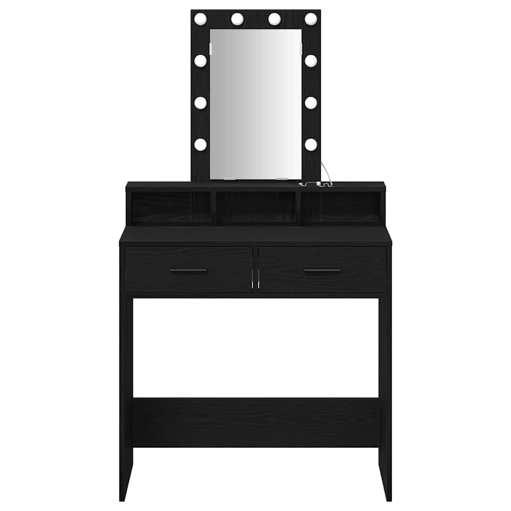 vidaXL Τραπέζι περιποίησης Μαύρο 79 x 41 x 140 εκ. Επεξεργασμένο Ξύλο