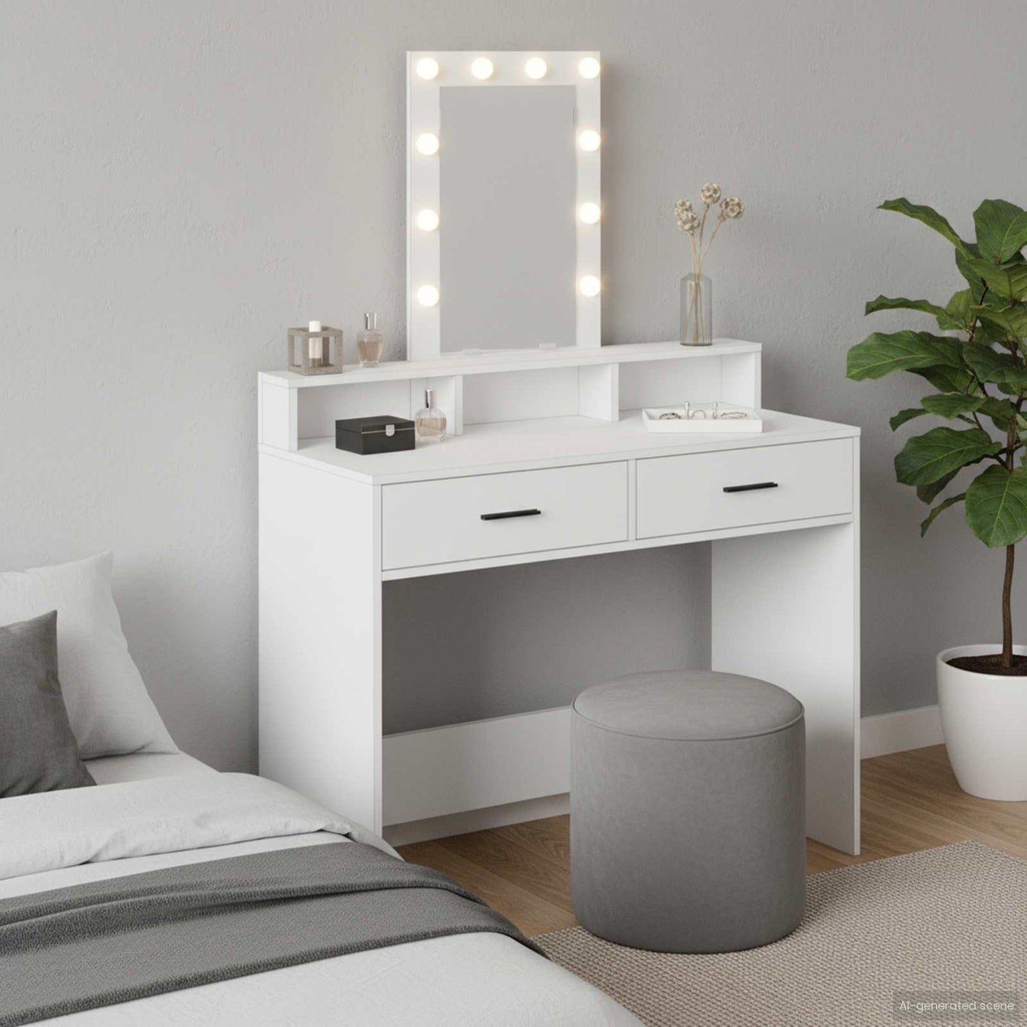 vidaXL Τραπέζι περιποίησης Λευκό 100 x 41 x 140 εκ. Επεξεργασμένο Ξύλο