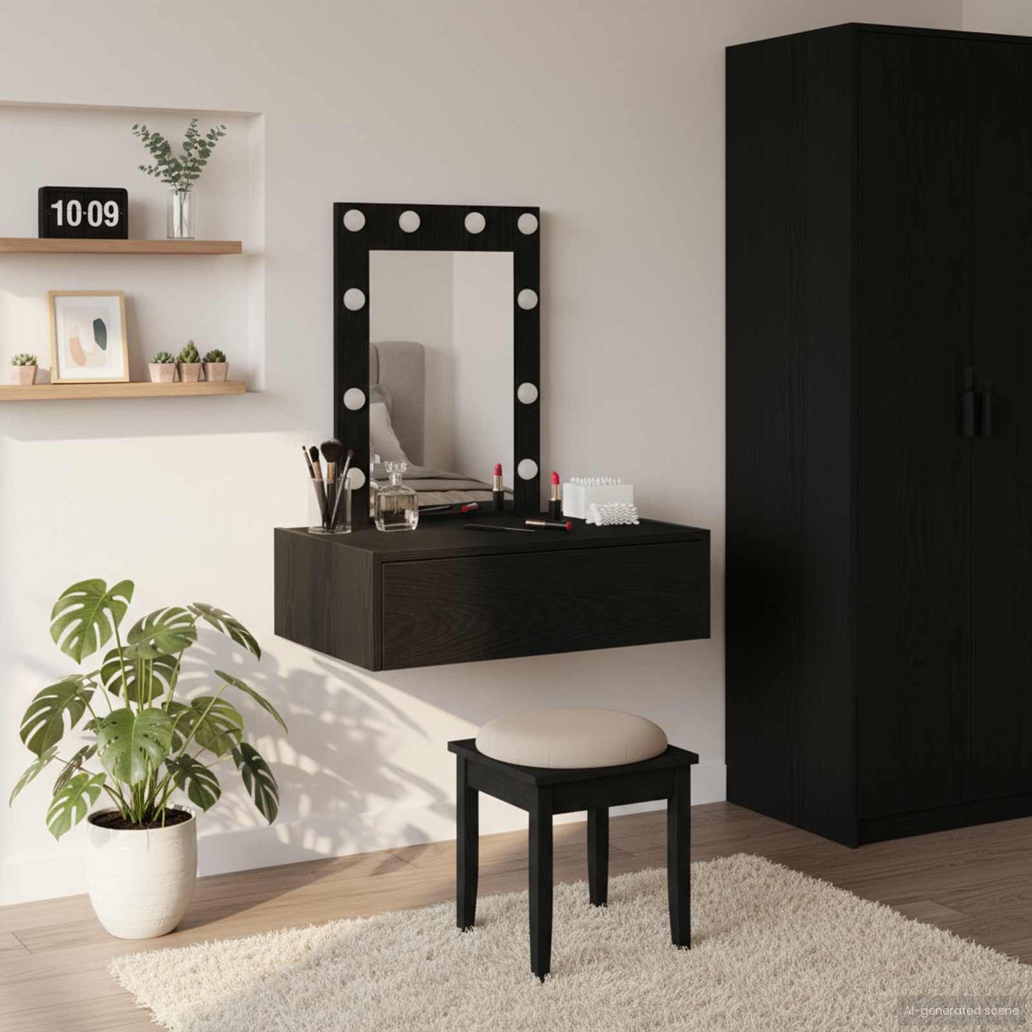 vidaXL Τραπέζι περιποίησης Μαύρο 60 x 40 x 70 εκ. Επεξεργασμένο Ξύλο