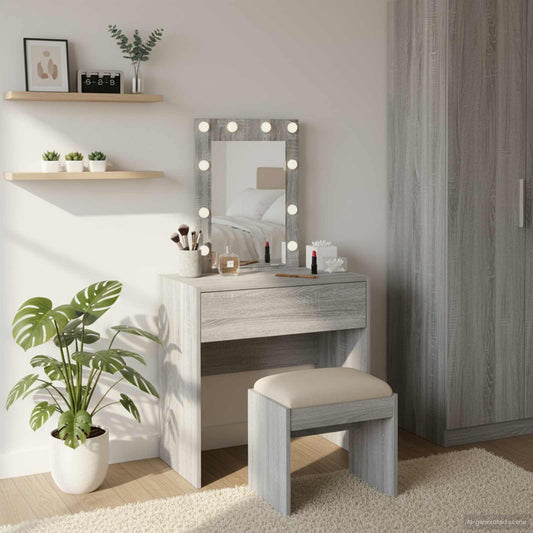 vidaXL Τραπέζι περιποίησης Γκρι 60 x 40 x 70 εκ. Επεξεργασμένο Ξύλο