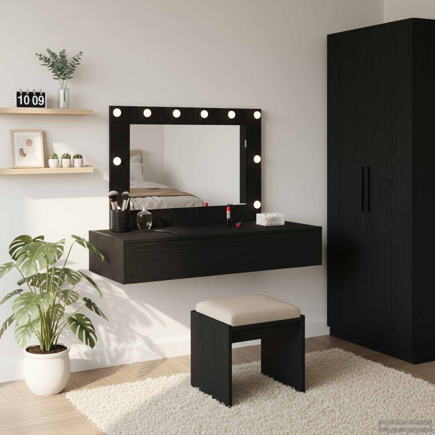 vidaXL Τραπέζι περιποίησης Μαύρο 100 x 40 x 70 εκ. Επεξεργασμένο Ξύλο