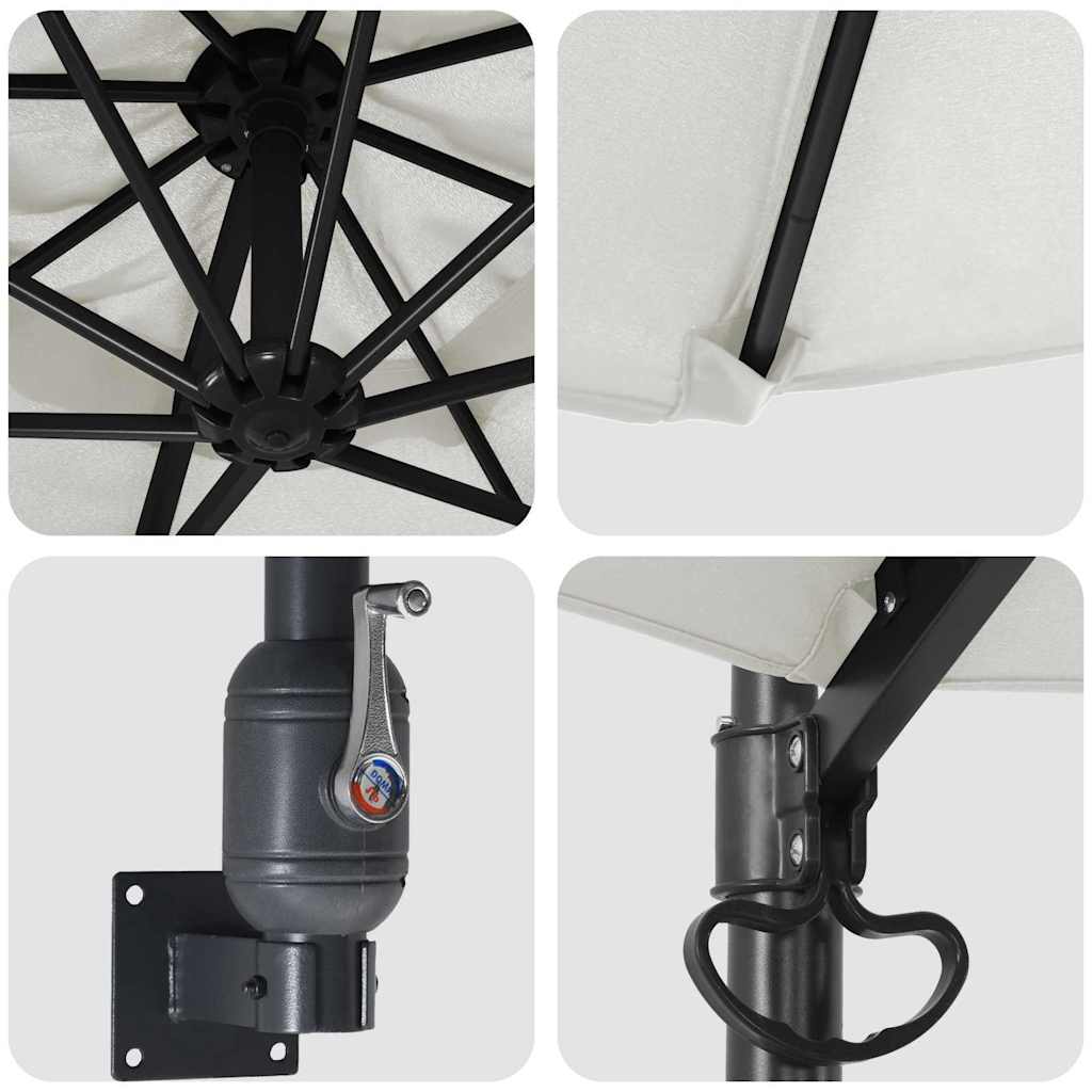 vidaXL Ομπρέλα Κήπου Άμμος 248 x 248 x 148 εκ. Πολυεστέρας και Χάλυβας