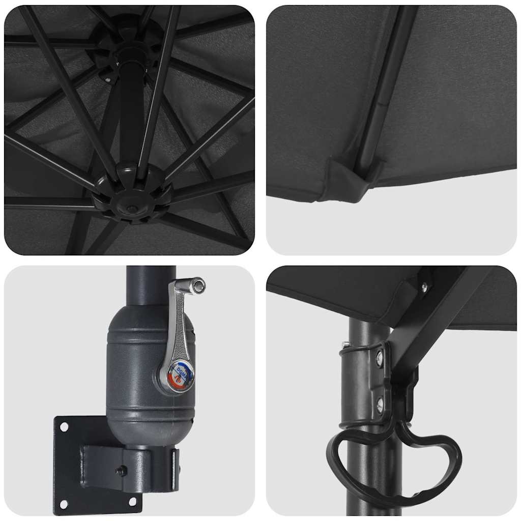 vidaXL Ομπρέλα Κήπου Ανθρακί 248 x 248 x 148 εκ.