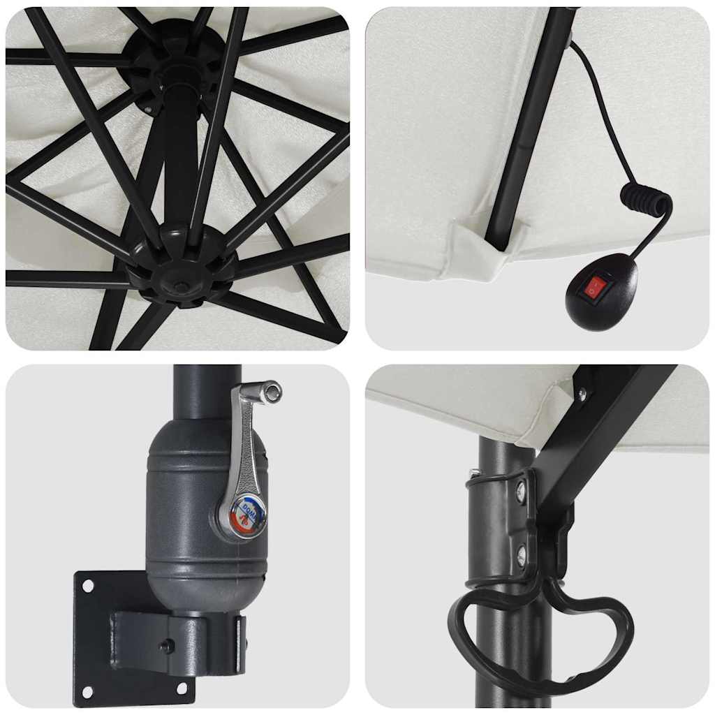 vidaXL Ομπρέλα Κήπου Άμμος 248 x 248 x 148 εκ. Πολυεστέρας και Χάλυβας