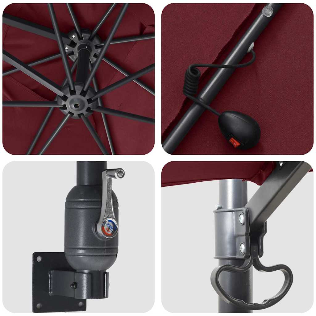 vidaXL Ομπρέλα Κήπου Βεραμάν Κόκκινο 248,5 x 247,5 x 160 εκ.