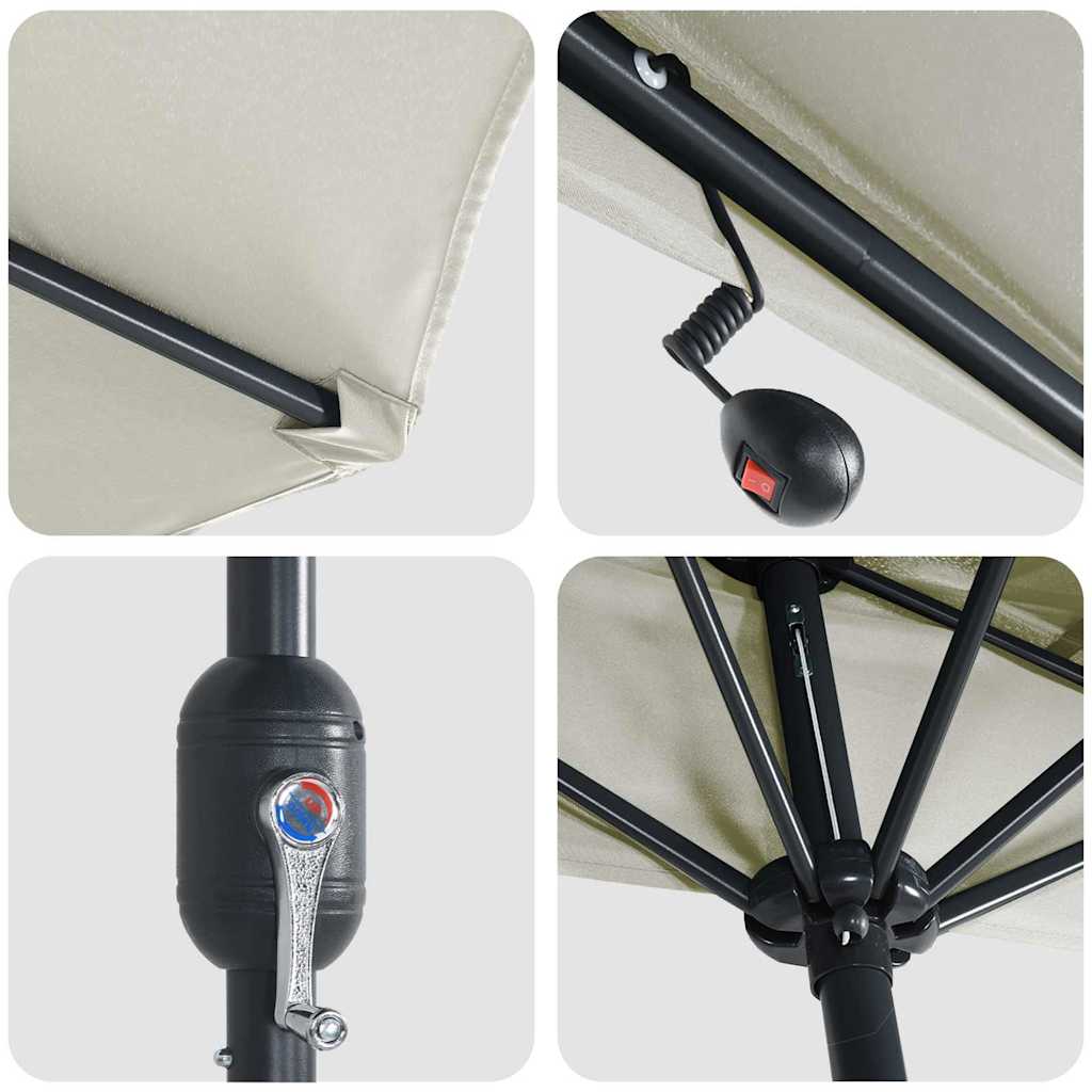 vidaXL Ομπρέλα Κήπου Άμμος 294 x 150 x 223 εκ ύφασμα