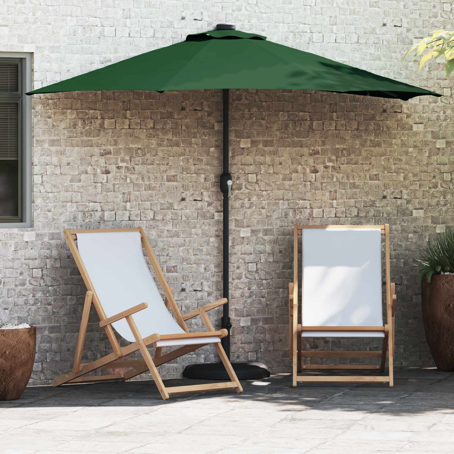 vidaXL Ομπρέλα Κήπου Πράσινο 294 x 150 x 224 εκ
