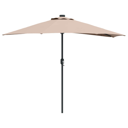 vidaXL Ομπρέλα Κήπου Taupe 294 x 150 x 224 εκ Πολυεστέρας και Χάλυβας
