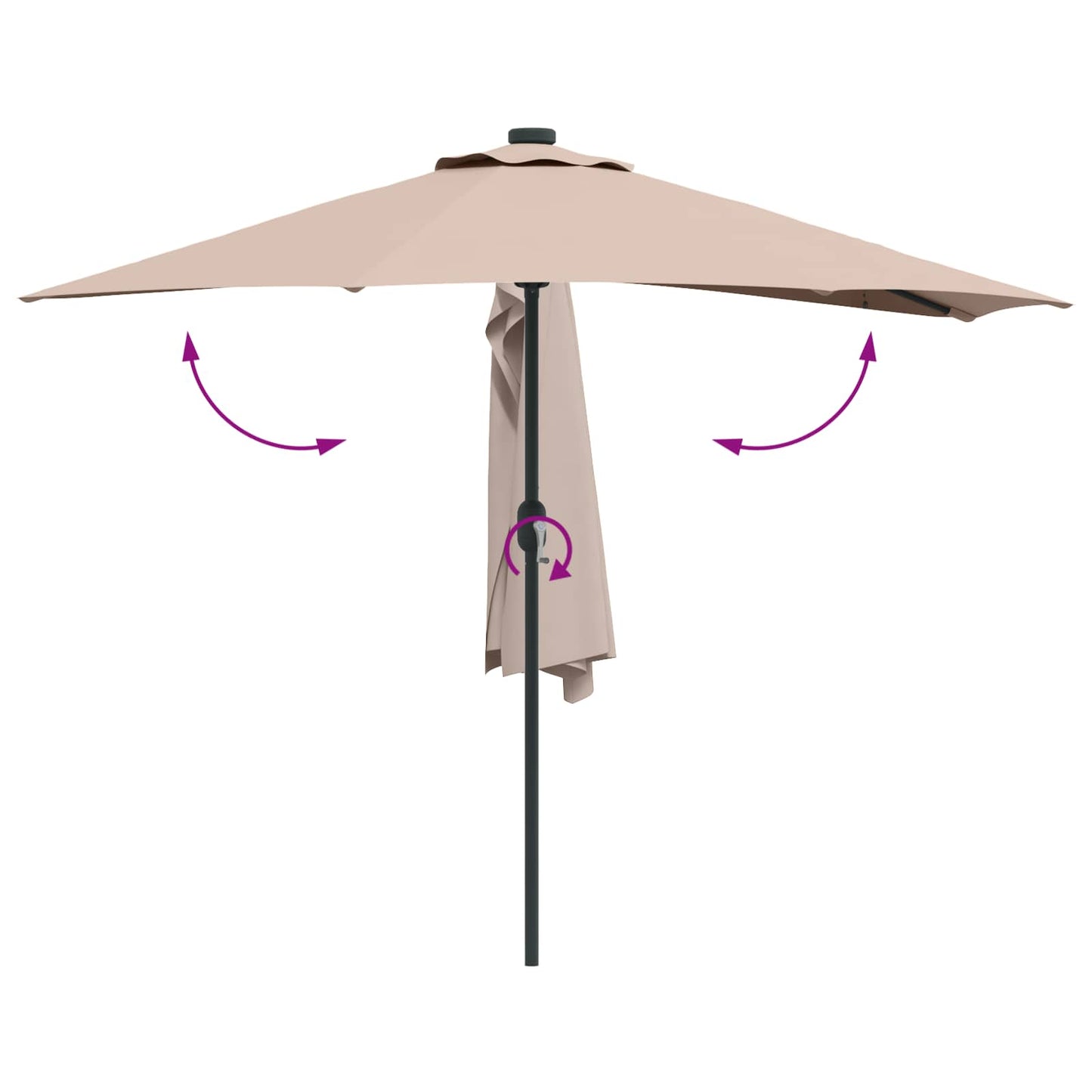 vidaXL Ομπρέλα Κήπου Taupe 294 x 150 x 224 εκ Πολυεστέρας και Χάλυβας