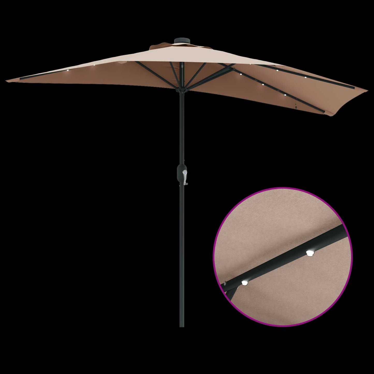 vidaXL Ομπρέλα Κήπου Taupe 294 x 150 x 224 εκ Πολυεστέρας και Χάλυβας