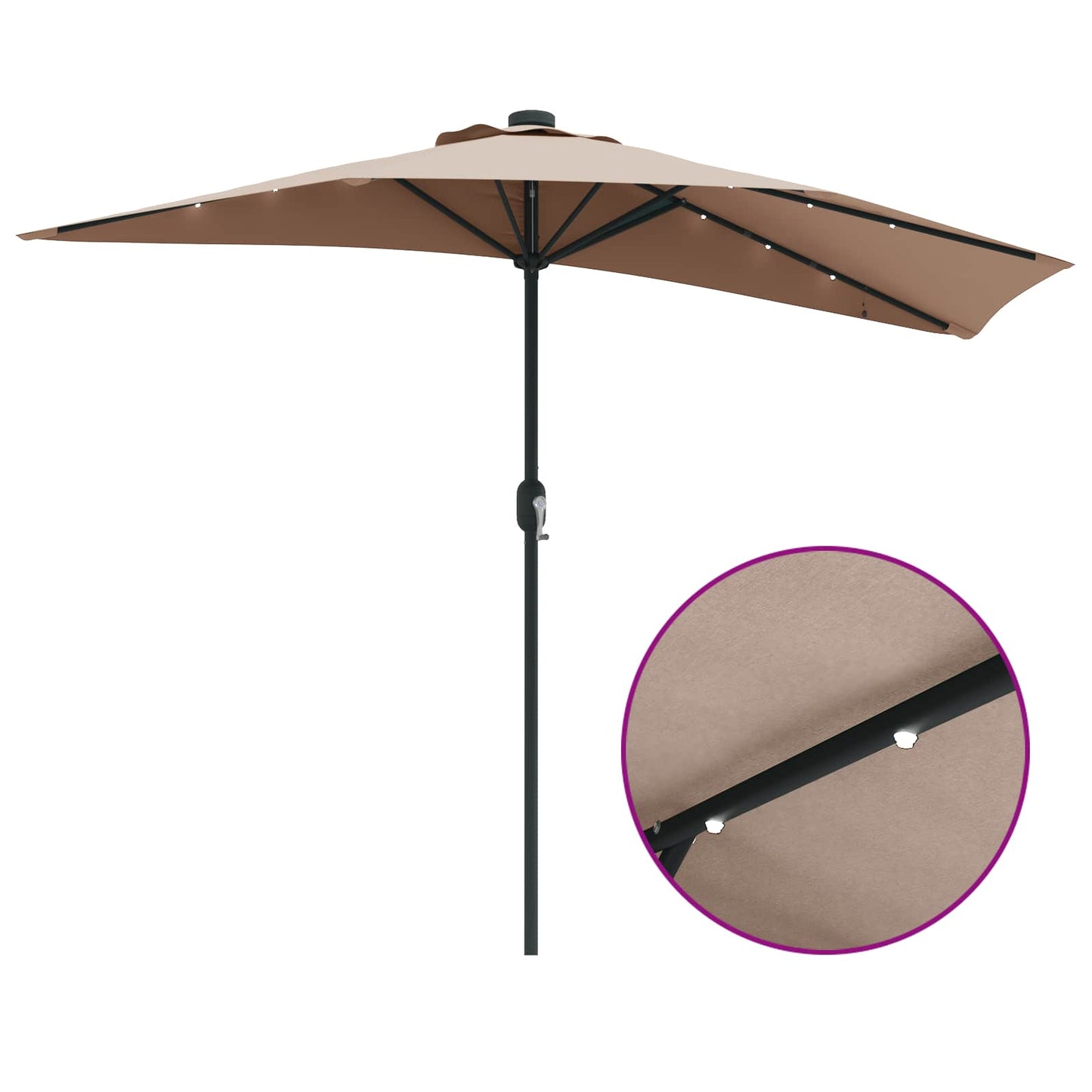vidaXL Ομπρέλα Κήπου Taupe 294 x 150 x 224 εκ Πολυεστέρας και Χάλυβας