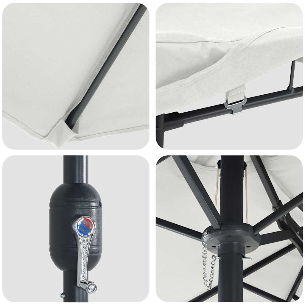 vidaXL Ομπρέλα Κήπου Άμμος 385 x 209 x 244 εκατοστά