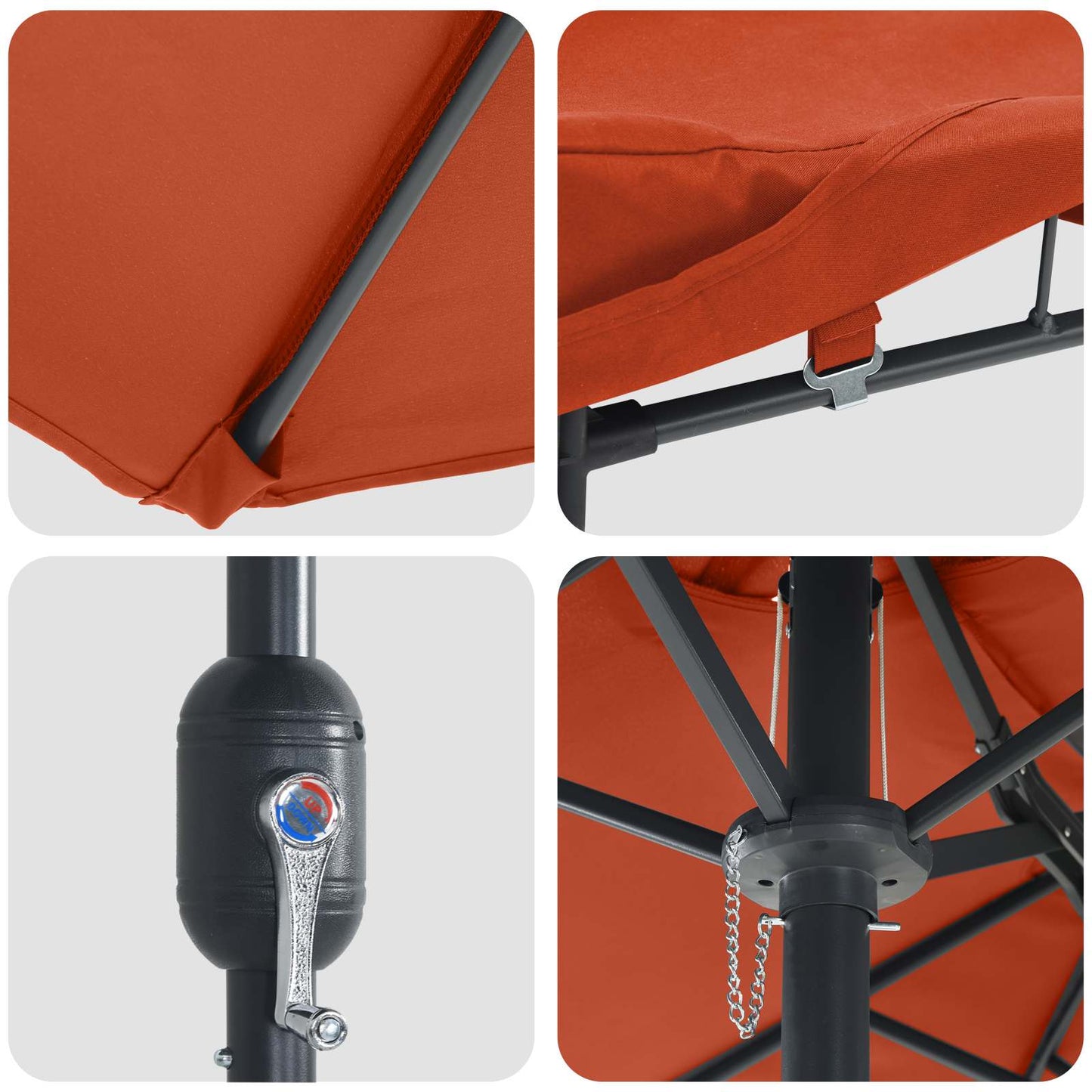 vidaXL Ομπρέλα Κήπου Τερακότα 385 x 209 x 244 εκατοστά Πολυεστέρας