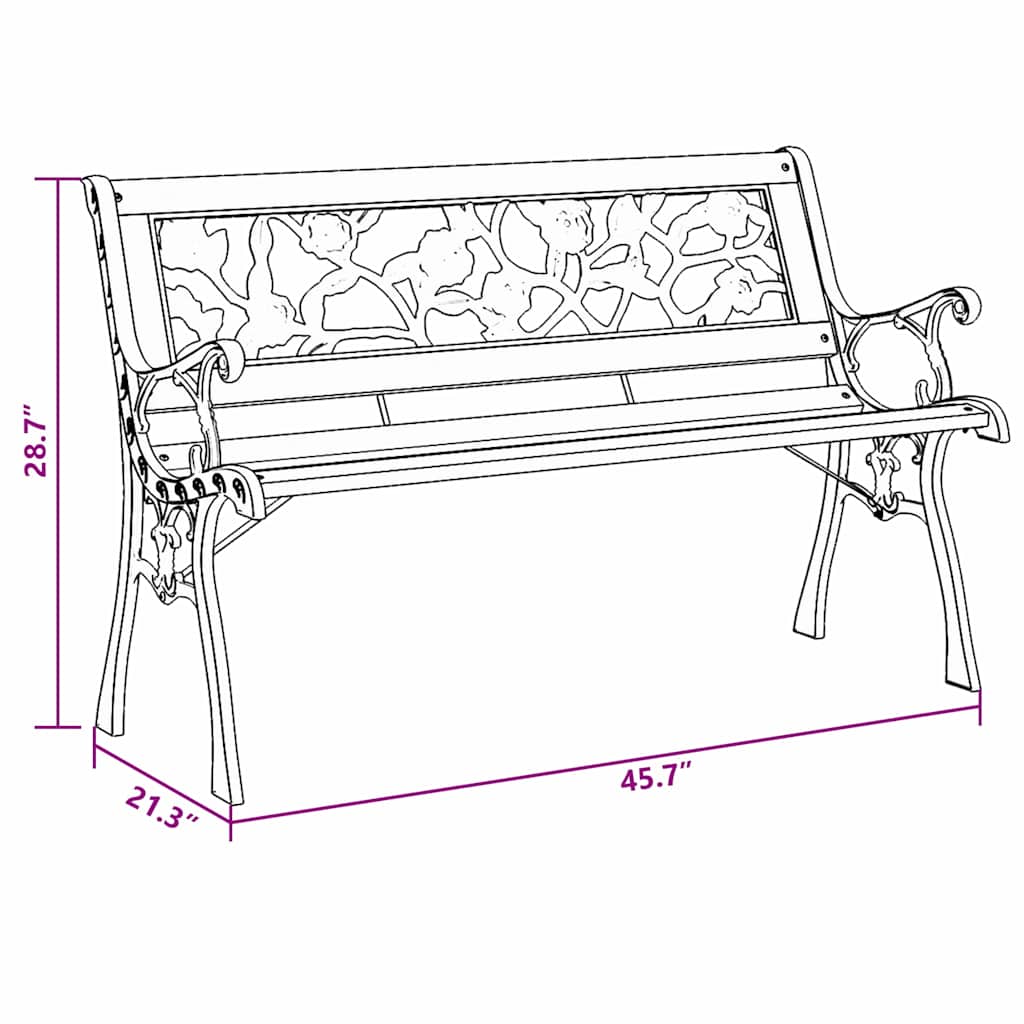 vidaXL παγκάκι Καφέ 116 x 54 x 73 εκ. ξύλο